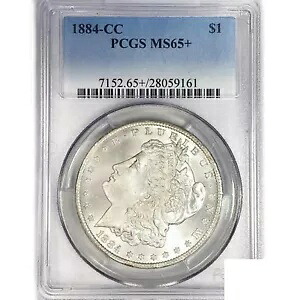 1884-CC モーガン シルバー ダラー コイン PCGS MS65+