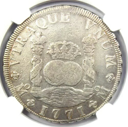 1771 メキシコ ピラー ドル 8 レアル銀貨 (8R) - 認定 NGC XF 詳細