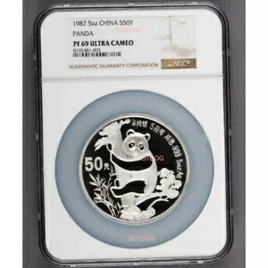 NGC PF69 ウルトラ カメオ チャイナ パンダ コイン シルバー パンダ コイン 5オンス 50元 1個