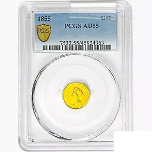 1855 レア ゴールド ダラー コイン PCGS AU55
