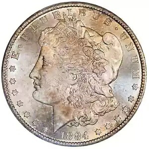 1884 CC モーガン シルバー ダラー PCGS MS-65