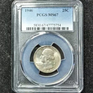 1946 25c PCGS MS67 ワシントン クォーター 47775754