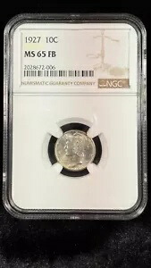 1927 US マーキュリー シルバー ダイム 10C - NGC MS 65 FB