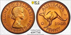 1960年-Y。パース オーストラリアン プルーフ ペニー PCGS PR66RD #7795|WORLD RESOURCE【KING店】