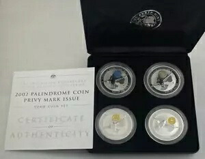 2002 4 個セット クッカブラ プルーフ シルバー $2 2オンス 'パリンドローム プライベート マーク' 希少なセット!|WORLD RESOURCE【KING店】