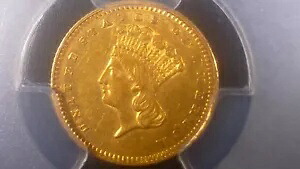 1862年 $1 インディアン プリンセス ゴールド ドル PCGS AU58|WORLD RESOURCE【KING店】