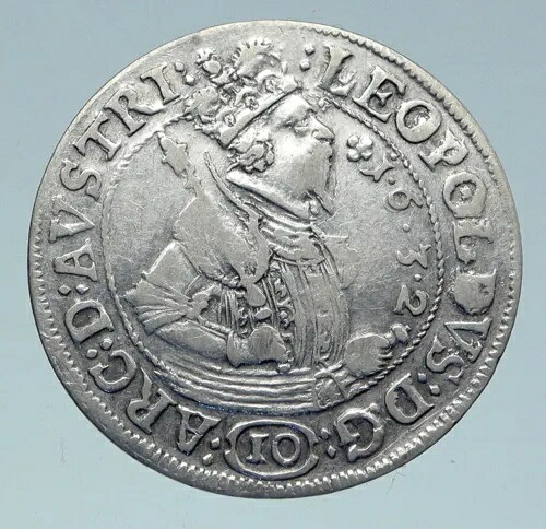 1632 オーストリア大公レオポルド 5 世本物のアンティーク シルバー 10 クロイツァー コイン i86413|WORLD RESOURCE【KING店】