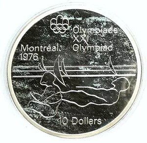 1975 カナダ イギリス クイーン エリザベス 2 世 オリンピック セーリング シルバー プルーフ $10 コイン i103057｜WORLD RESOURCE【KING店】