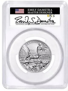 2022 P US 海兵隊 2.5 オンス シルバー メダル PCGS MS70 アドバンス リリース ダムストラ|WORLD RESOURCE【KING店】