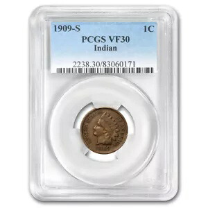 1909-S インディアンヘッドセント VF-30 PCGS｜WORLD RESOURCE【KING店】