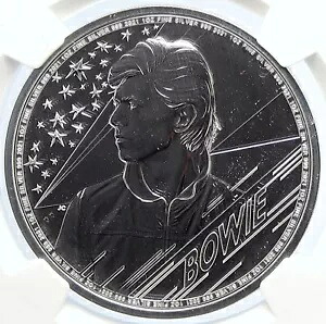 2021 英国 エリザベス 2 世 ミュージシャン デビッド ボウイ シルバー 2 ポンド コイン NGC i105646