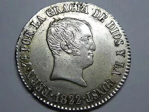 1822 バルセロナ 4 レアル フェルディナンド 7 世 サイズ 2 レアル スペイン スペイン銀貨｜WORLD RESOURCE【KING店】