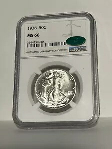 1936 ウォーキング リバティ ハーフダラー ブリリアント NGC MS66 コイン ミント