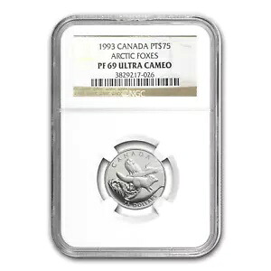 1993 カナダ 1/4 オンス プルーフ プラチナ アークティック フォックス PF-69 NGC｜WORLD RESOURCE【KING店】