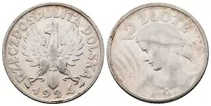 ポーランド - 2 ズウォティ 1924 年、パリ。 10.00g。 KM# 16 - ss-vz|WORLD RESOURCE【KING店】