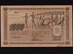 フィンランド:P-67,1000 Markkaa,1922 * Suomen Pankki / Finlands Bank * EF+ *｜WORLD RESOURCE【KING店】