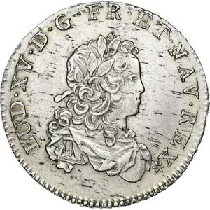 [#135638] フランス、ルイ 15 世、1/3 エキュ ド フランス、1721 年、カーン、ニューフラン、シルバー、MS