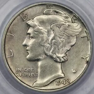 1942/1 10c マーキュリー ダイム - PCGS 純正クリーニング済み