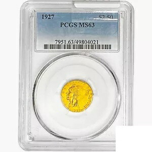 1927年 $2.50 クォーターイーグルゴールドコイン PCGS MS63｜WORLD RESOURCE【KING店】