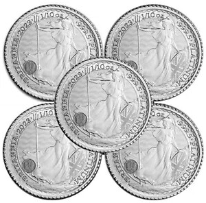 ロット 5 - 2023 £10 英国 1/10 オンス .9995 ファイン プラチナ ブリタニア コイン BU|WORLD RESOURCE【KING店】