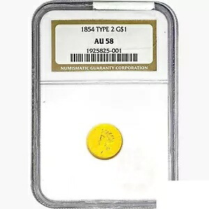 1854 レア ゴールド ダラー コイン NGC AU58