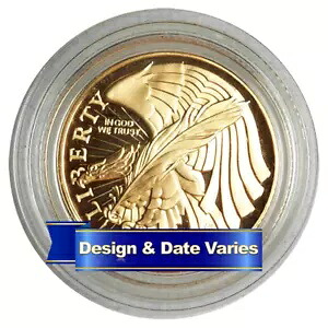 US $5 ゴールド記念ランダム年プルーフまたは未流通