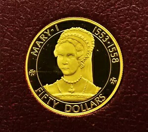 1977 ケイマン諸島 $50 ゴールド プルーフ メアリー 1 世女王記念｜WORLD RESOURCE【KING店】