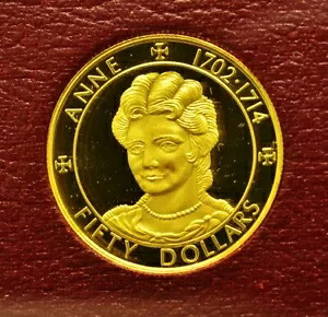 1977 ケイマン諸島 $50 ゴールド プルーフ アン女王記念