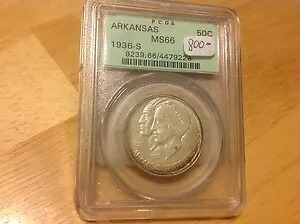 1936 S アーカンソー記念ハーフダラー PCGS MS 66 以下卸売!ああ