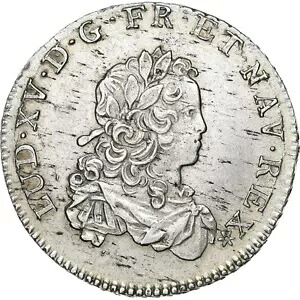 [#135638] フランス、ルイ 15 世、1/3 エキュ ド フランス、1721 年、カーン、ニューフラン、シルバー、MS
