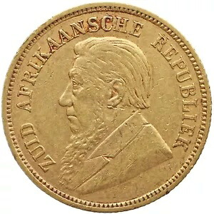 1896 年ハーフポンド 南アフリカ ゴールド ヨハネス パウルス クルーガー コイン (MO3875-)