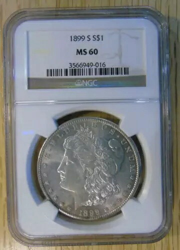 1899-S 1899 1899S モーガン ドル NGC MS60 MS 60 $1 ジェム BU シルバー