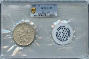 1882-O/S $1 モルガン ドル GSA ホード ソフト パック PCGS AU55