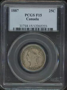 1887 カナダ 25 セント PCGS F15