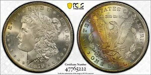 1879 S トーン モーガン $ PCGS MS 66????並外れた宝石 + 鮮やかなレインボー トーニング ????