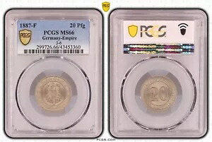 コイン ペニー エンパイア 20 フェニヒ 1887 F PCGS MS66 展示品 nswleipzig｜WORLD RESOURCE【KING店】