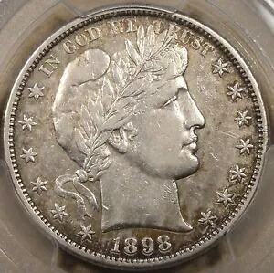 1898-S 理容室 ハーフダラー 50c PCGS 認定 XF45