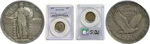1921 25C スタンディング リバティ クォーター PCGS VF-25｜WORLD RESOURCE【KING店】