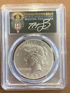 2021- ピース シルバー ダラー- PCGS- MS70- 先行リリース- トーマス クリーブランド- トーチ