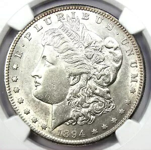 1894-S モーガン シルバー 1 ドル コイン - 認定 NGC AU 詳細 - 希少な日付