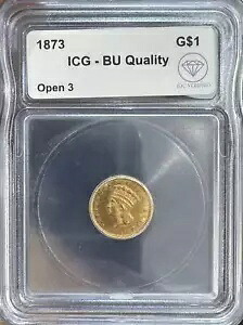 1873 インディアン プリンセス ラージ ヘッド ゴールド ダラー ICG BU 品質オープン 3 IDC 検証済み｜WORLD RESOURCE【KING店】