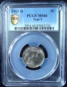 1913-D バッファロー ニッケル - PCGS MS 66 - タイプ 1 - ゴールド シールド｜WORLD RESOURCE【KING店】