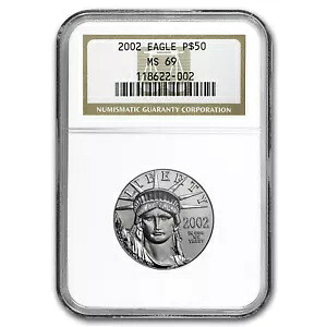 1/2オンス アメリカン プラチナ イーグル MS-69 NGC (年ランダム)｜WORLD RESOURCE【KING店】