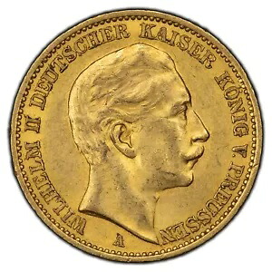 1909-A ドイツ プロイセン 20 マルク金貨