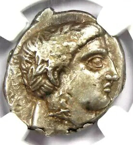 ギリシャの芍薬パトラウス AR テトラドラクマ銀貨 紀元前 335 ～ 315 年 - NGC XF (EF)