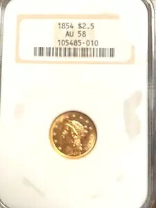 2 1/2 1854 NGC AU58 ドル。見た目はBU!!チェルシーレアコインのスーパーディール|WORLD RESOURCE【KING店】