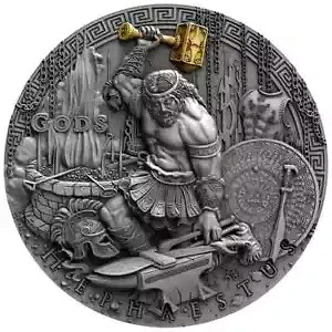 ニウエ島 2 オンス HEPHAESTUS ギリシャの神 $2 シルバー コイン 2019 わずか 500 枚の鋳造｜WORLD RESOURCE【KING店】