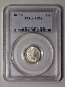 1895-S 10C バーバー ダイム PCGS AU58｜WORLD RESOURCE【KING店】