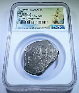 NGC フリーゲンタート難破船 1732 メキシコ シルバー 8 レアル 1700 年代 スペイン ドル コイン｜WORLD RESOURCE【KING店】