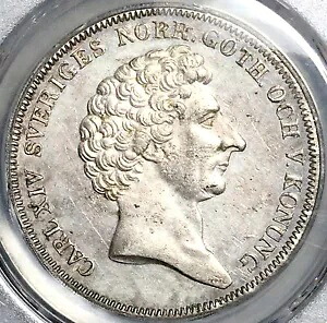 1836 PCGS AU 55 スウェーデン 1 リックスダーラー カール XIV クラウン シルバー コイン (24090101D)｜WORLD RESOURCE【KING店】